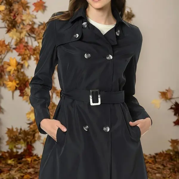 Z6642 DEWBERRY DÁMSKY TRENČKOT-JEDNOFAREBNÝ NÁMORNÍCKY MODRÝ