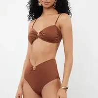 Trendyol Brown Premium Accessory High Waist Hipster Bikini Bottom