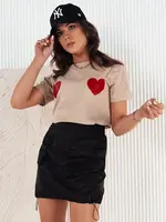 Dámske tričko s potlačou PALIS Farba béžová DSTREET