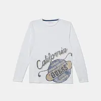 Detská bavlnená košeľa s dlhým rukávom Guess