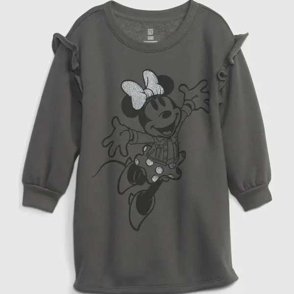 Šedé dievčenské mikinové šaty GAP & Disney