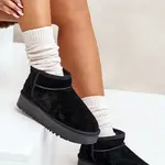 Boto Dámské semišové sněhule na platformě černé Nereviana