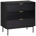 Livetastic KOMODA, černá, barvy zlata, 80/80/40 cm