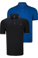 DOUBLE SET T8586 DEWBERRY MEN'S T-SHIRT-BLACK-SAKS