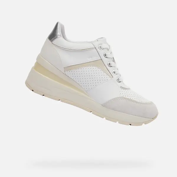 White women's sneakers Geox Zosma - Women's