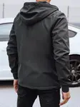 Pánska prechodná bunda s kapucňou, tmavosivá