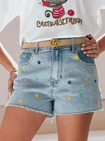 Dámske rifľové kraťasy STARSHINE