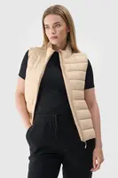 Dámsky Perový Bezrukávnik S Golierom 4F Béžový 4FWAW24TVJ