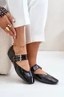 FI1 Lakované Baletky S Pásikom Čierne Azirae