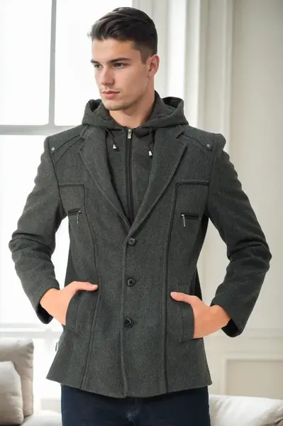 K7532 DEWBERRY MEN'S COAT-ANTHRACITE-1