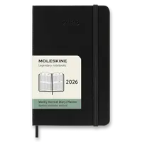 Diář Moleskine 2026 - tvrdé desky, S, týdenní, vertikální, černý