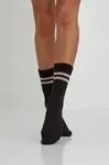 Milena Dámské ponožky s copem a pruhy Černé