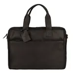 Kožená taška na notebook Burkely River - černá