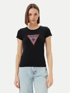 Guess Triangle Rhinestones SS Tee S