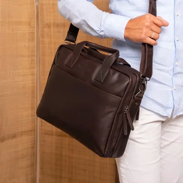 Pánska kožená taška na notebook The Chesterfield Brand Peter - hnedá
