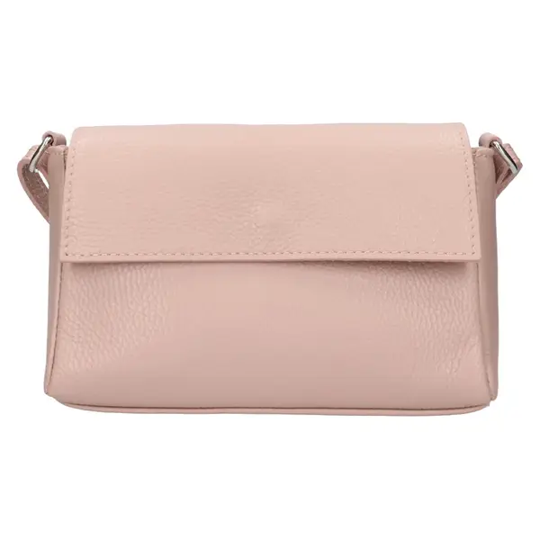 Dámska kožená crossbody kabelka Italia Darina - ružová