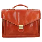 Pánska kožená aktovka Italia Tores - koňak