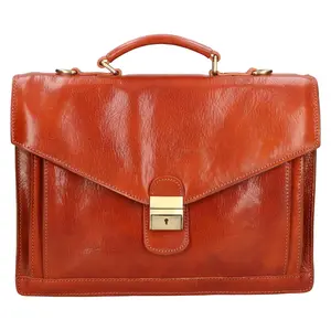 Pánska kožená aktovka Italia Tores - koňak