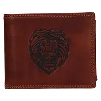 Pánská kožená peněženka SendiDesign Lion - hnědá