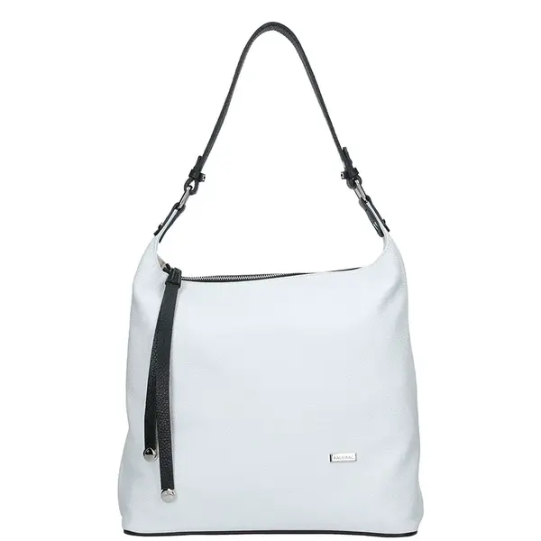 Dámska kožená kabelka Facebag Fionna - bielo-čierna