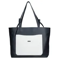 Dámska kožená kabelka Facebag Tera - modro-biela