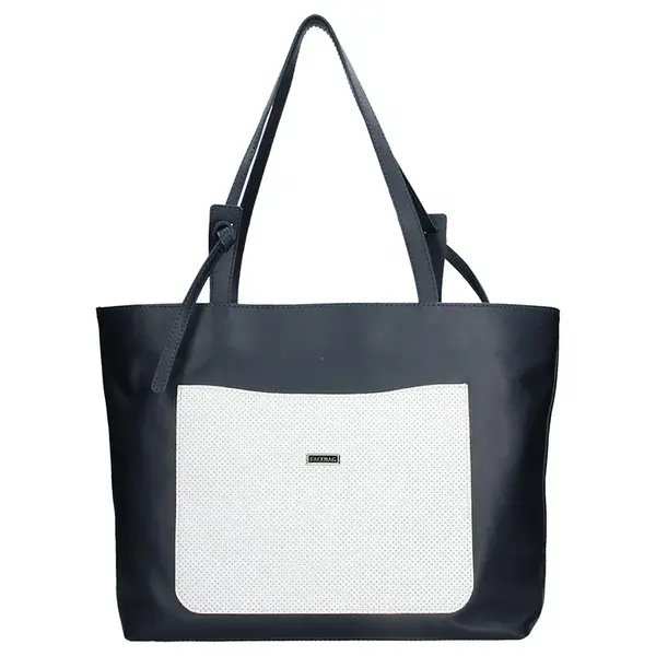 Dámska kožená kabelka Facebag Tera - modro-biela