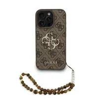 Zadní kryt Guess PU 4G Metal Logo Strap pro Apple iPhone 15, hnědá