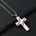 201 Stainless Steel Wheat Cross Pendant Box Chain Necklaces for Women Men