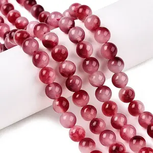 Dyed Natural White Jade Beads Strands