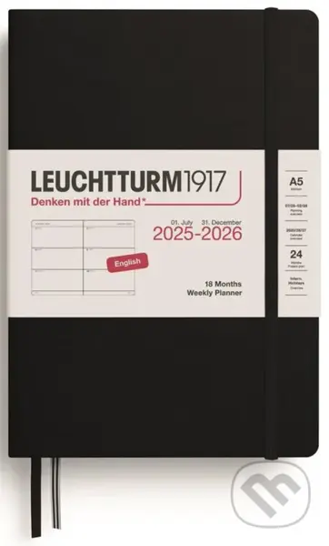Weekly Planner 2026 Medium (A5) 18 Months Black