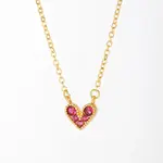 Golden Brass Heart Pendant Necklace for Women