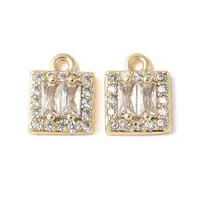 Brass Micro Pave Cubic Zirconia Pendants