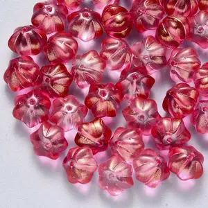 Transparent Spray Painted Glass Beads
