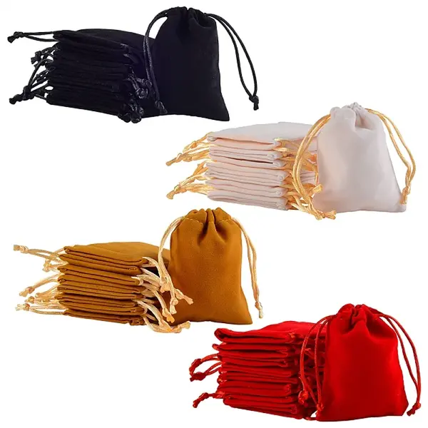 40Pcs 4 Colors Velvet Packing Pouches