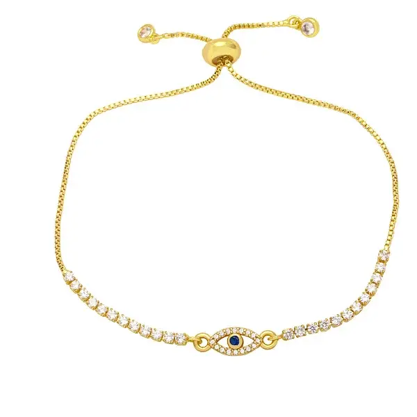 Adjustable Zircon Pull Bracelet with Devil's Eye Design - Cool and Unique Hand Jewelry