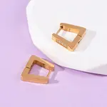 304 Stainless Steel Cubic Zirconia Trapezoid Hoop Earrings