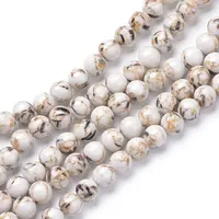 Assembled Synthetic Turquoise and Shell Beads Strands