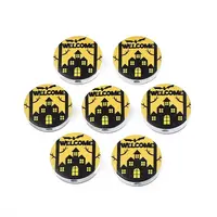 Halloween Printed Natural Wood Beads