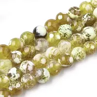 Natural Fire Crackle Agate Beads Strands