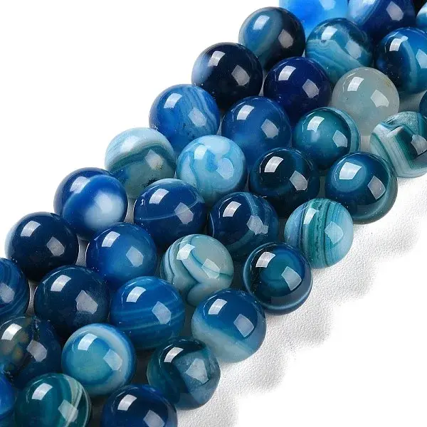 Natural Striped Agate/Banded Agate Beads Strands