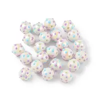 UV Plating Rainbow Iridescent Acrylic Enamel Beads