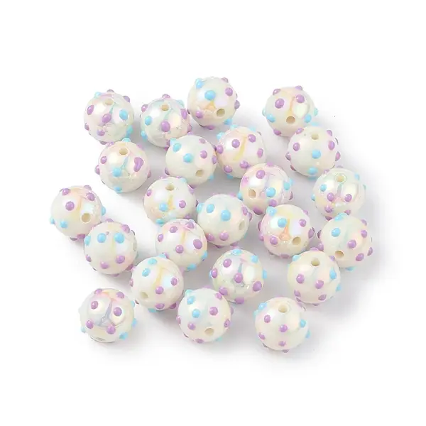 UV Plating Rainbow Iridescent Acrylic Enamel Beads
