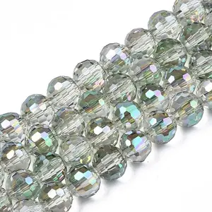 Electroplate Transparent Glass Beads Strands