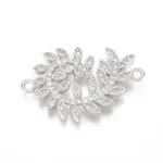 Brass Micro Pave Clear Cubic Zirconia Links connectors