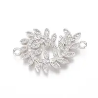 Brass Micro Pave Clear Cubic Zirconia Links connectors