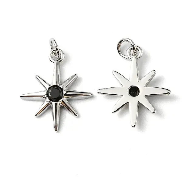 Rack Plating Brass Micro Pave Cubic Zirconia Pendants