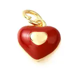 Brass FireBrick Enamel Charms