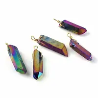 Electroplate Natural Crystal Pendants