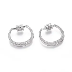 Brass Micro Pave Cubic Zirconia Screw Carabiner Lock Charms