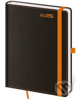 Týdenní diář 2026 A5 Black Orange s poutkem